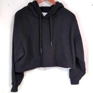 Be You Black Cropped Hooded Sweatshirt Oversized Size Small